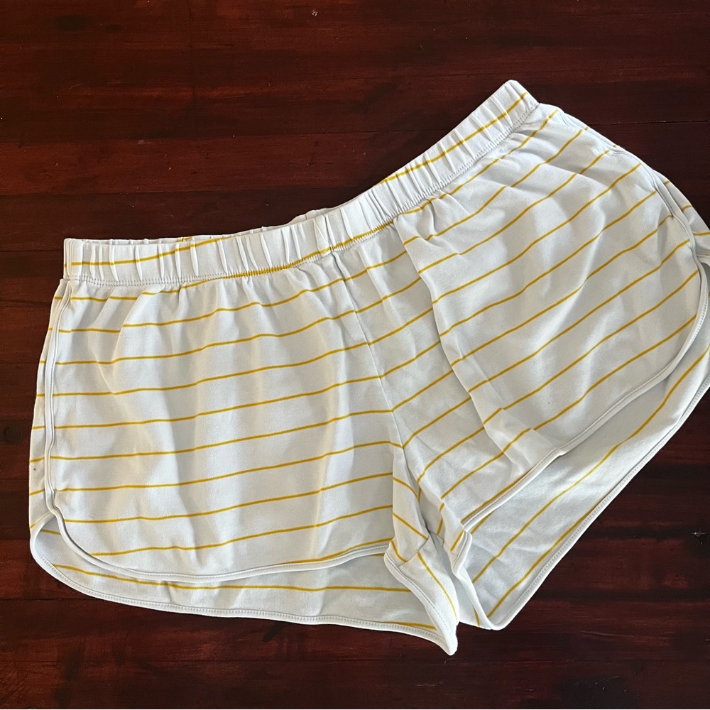 Lake Pajamas Shorts White Gold Striped XL